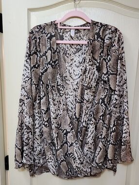 LOVE SNAKESKIN PRINT BLOUSE